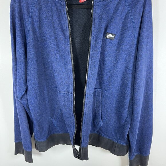 Nike Hoodie‎ Sweatshirt Mens Large Blue Hooded Zip Up Jacket Athletic Casual - Picture 6 of 10